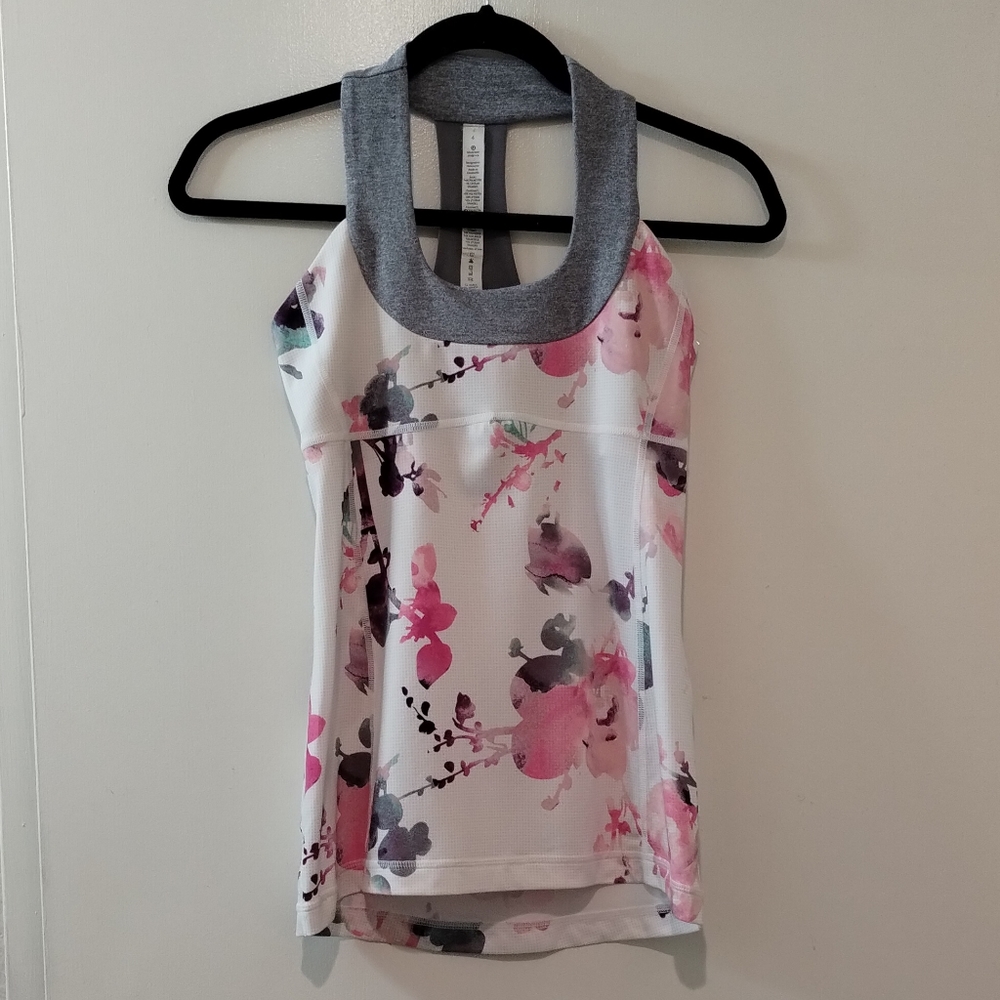 Lululemon Athletica Floral Racerback Top Size 4